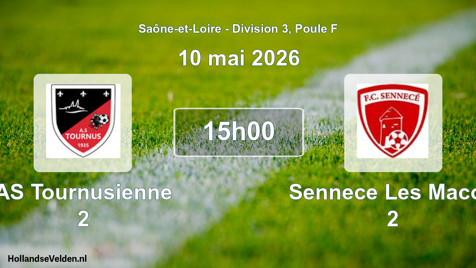 Match programmé: AS Tournusienne 2 - Sennece Les Macon 2 (10 mai 2026)