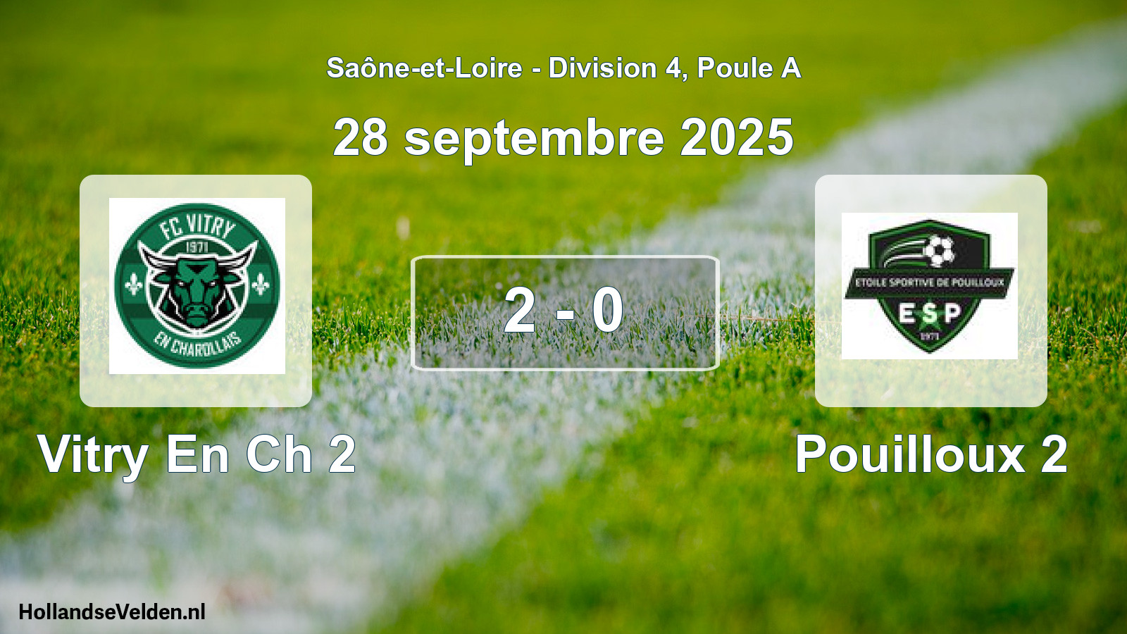 Match joué: Vitry En Ch 2 - Pouilloux 2 2 - 0 (28 septembre 2025)