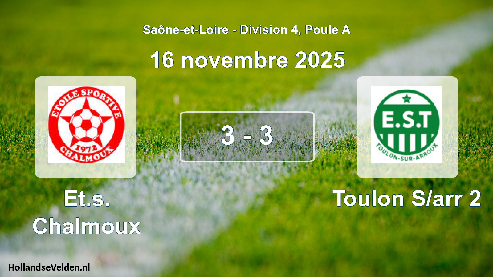 Match joué: Et.s. Chalmoux - Toulon S/arr 2 3 - 3 (16 novembre 2025)