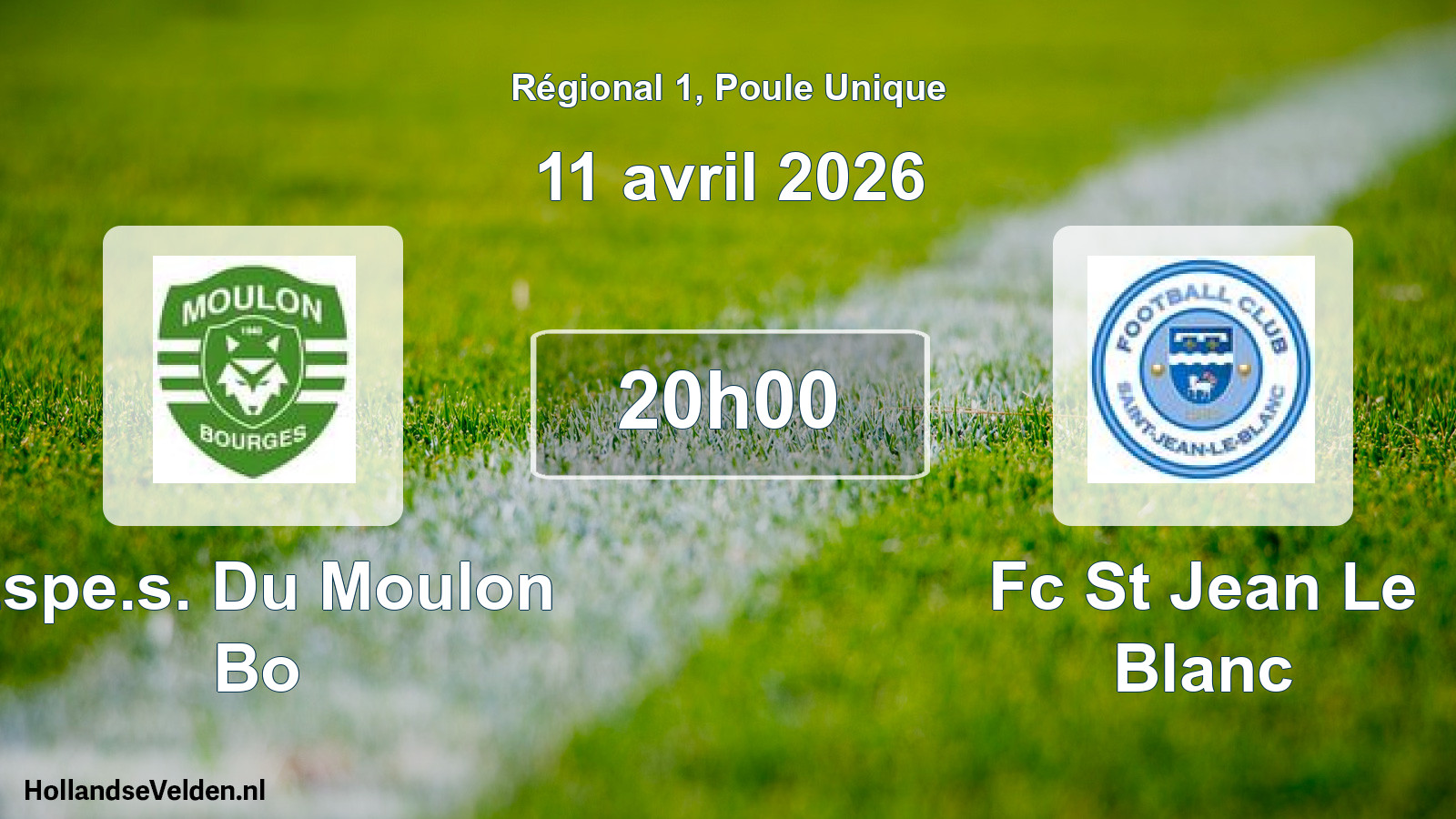 Scheduled Match: Espe.s. Du Moulon Bo - Fc St Jean Le Blanc (11 April 2026)