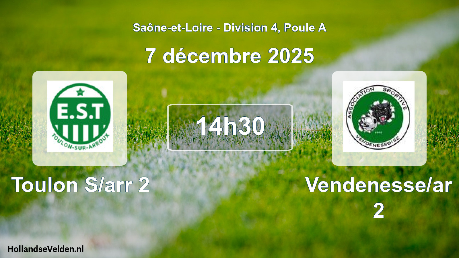 Geplande wedstrijd: Toulon S/arr 2 - Vendenesse/ar 2 (7 december 2025)