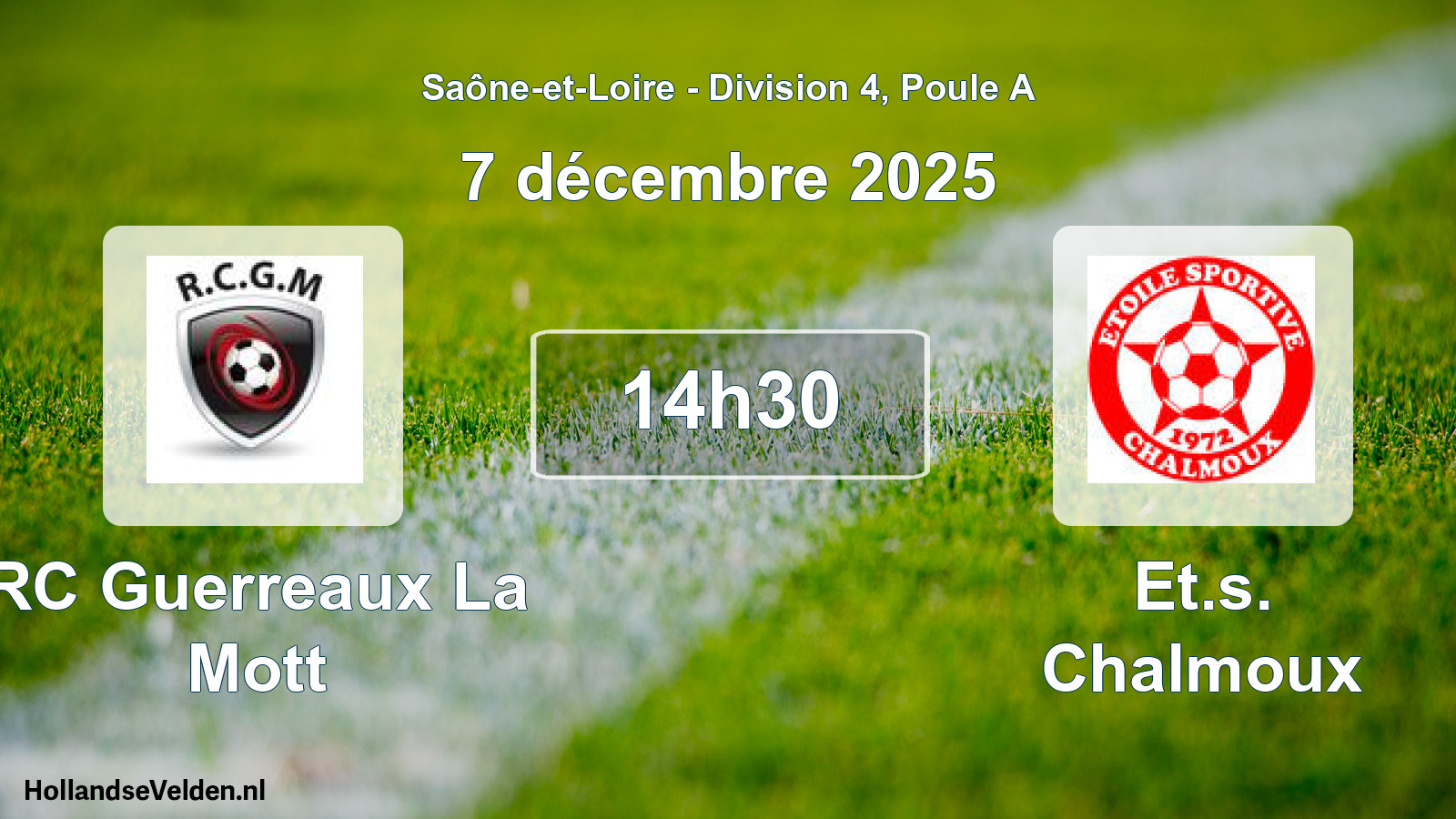 Geplande wedstrijd: RC Guerreaux La Mott - Et.s. Chalmoux (7 december 2025)