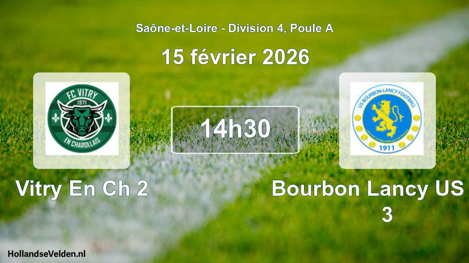 Match programmé: Vitry En Ch 2 - Bourbon Lancy US Fpt 3 (15 février 2026)