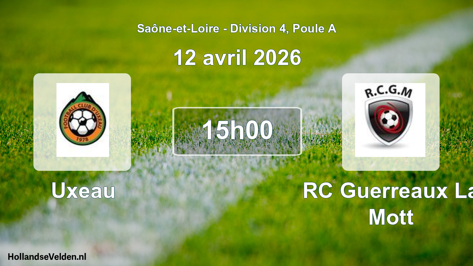 Match programmé: Uxeau - RC Guerreaux La Mott (12 avril 2026)