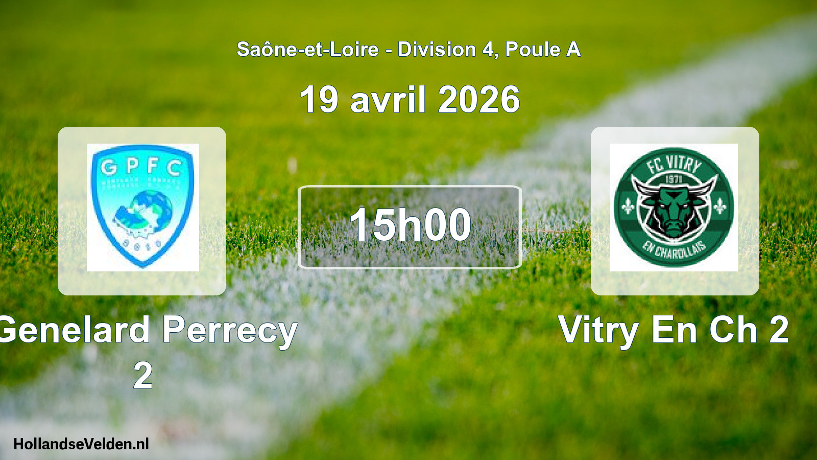 Match programmé: Genelard Perrecy 2 - Vitry En Ch 2 (19 avril 2026)