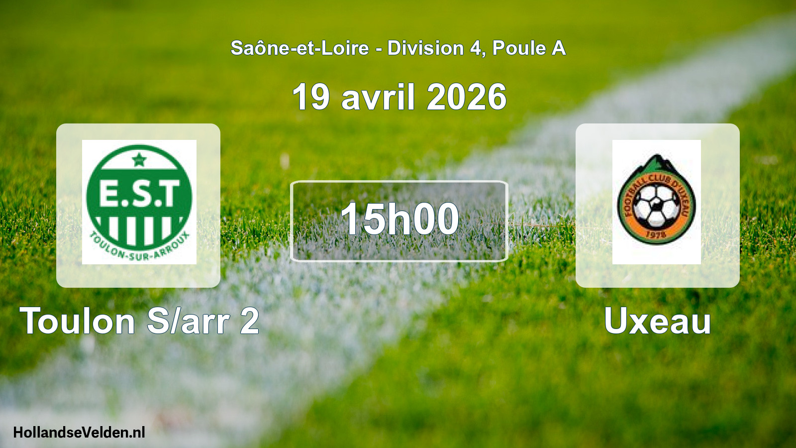Geplande wedstrijd: Toulon S/arr 2 - Uxeau (19 april 2026)
