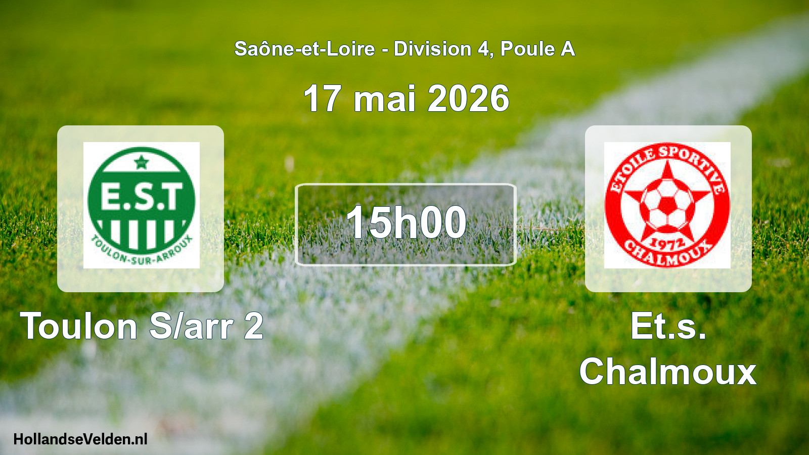 Match programmé: Toulon S/arr 2 - Et.s. Chalmoux (17 mai 2026)