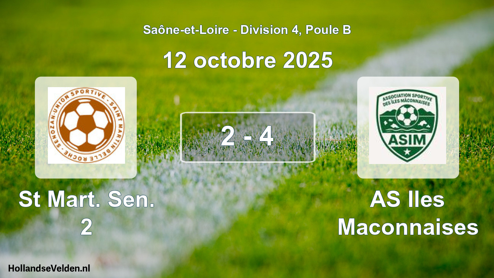 Match joué: St Mart. Sen. 2 - AS Iles Maconnaises 2 - 4 (12 octobre 2025)