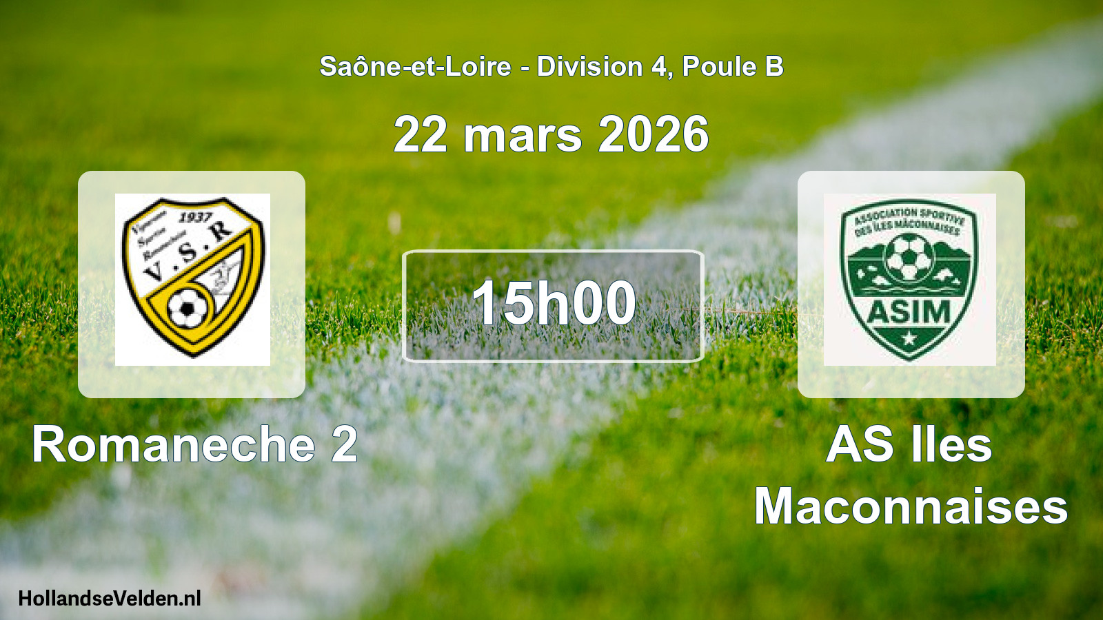 Match programmé: Romaneche 2 - AS Iles Maconnaises (22 mars 2026)