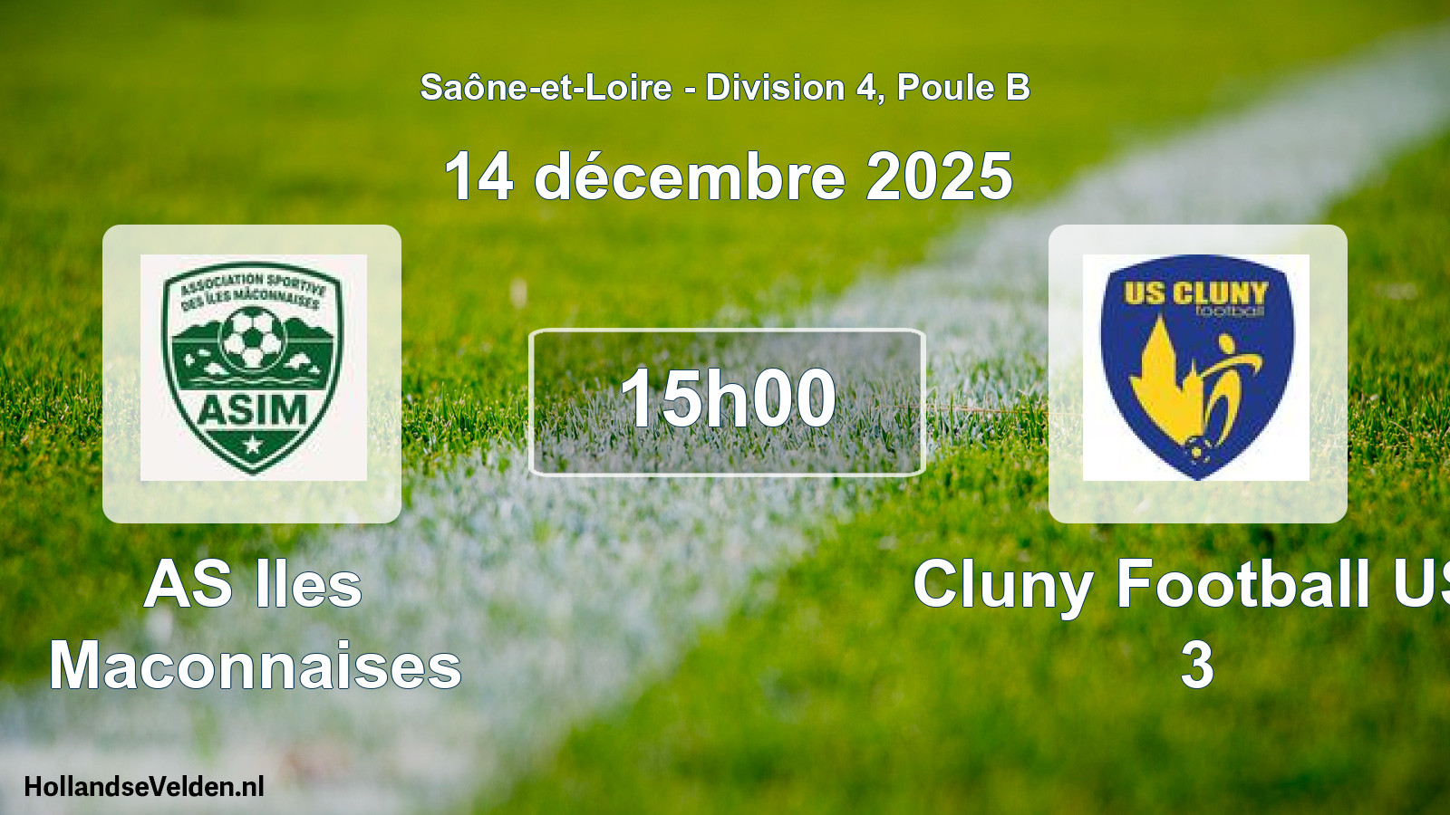 Match programmé: AS Iles Maconnaises - Cluny Football US 3 (14 décembre 2025)