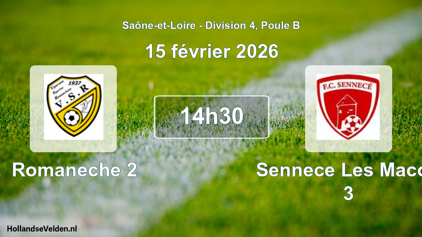 Scheduled Match: Romaneche 2 - Sennece Les Macon 3 (15 February 2026)