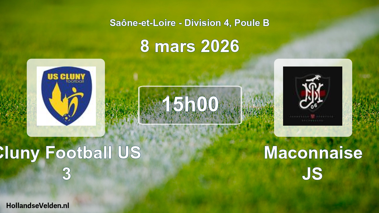 Geplande wedstrijd: Cluny Football US 3 - Maconnaise JS (8 maart 2026)