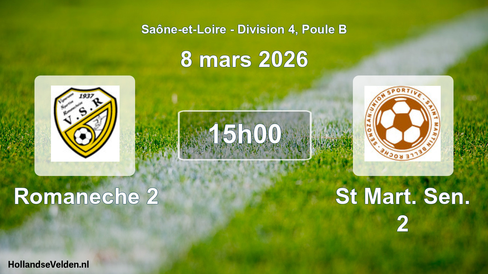 Scheduled Match: Romaneche 2 - St Mart. Sen. 2 (8 March 2026)