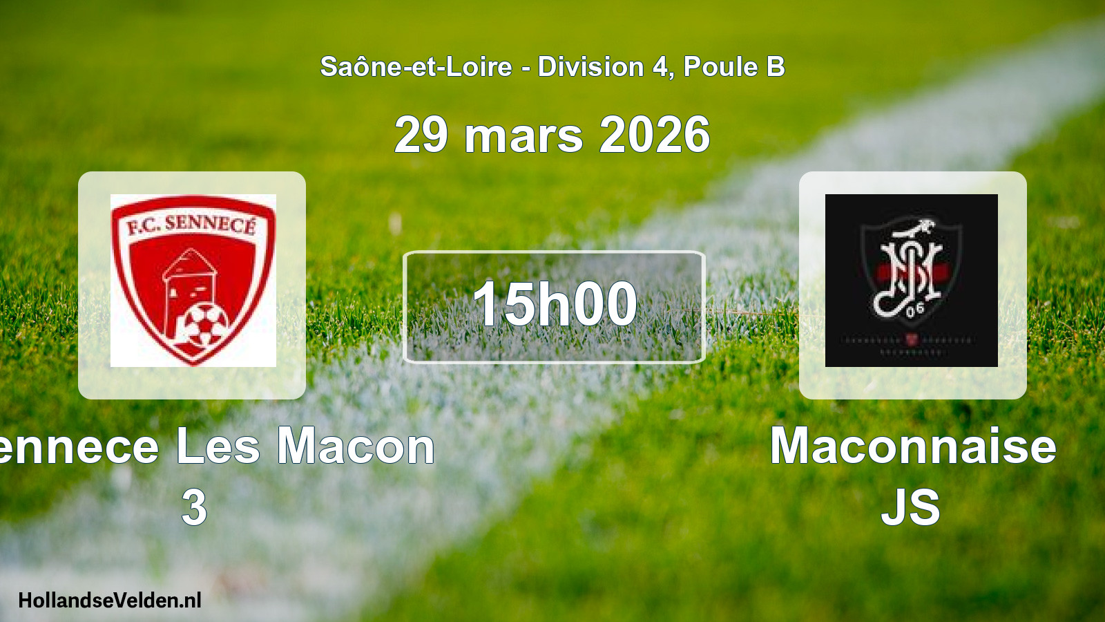 Geplande wedstrijd: Sennece Les Macon 3 - Maconnaise JS (29 maart 2026)