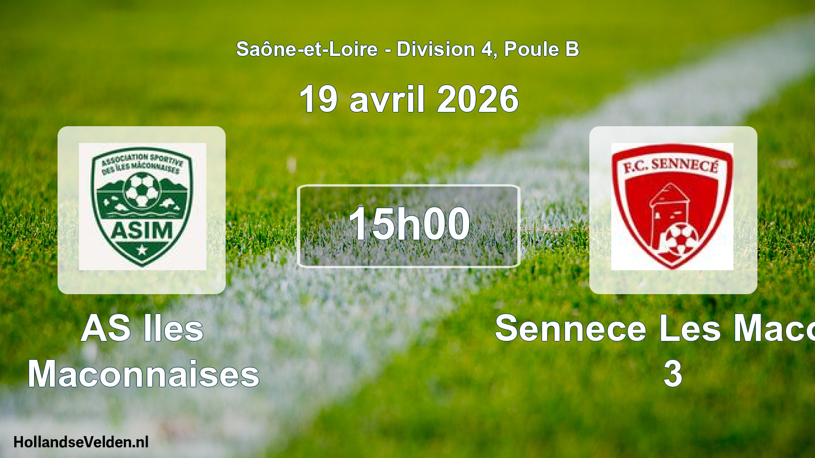 Match programmé: AS Iles Maconnaises - Sennece Les Macon 3 (19 avril 2026)