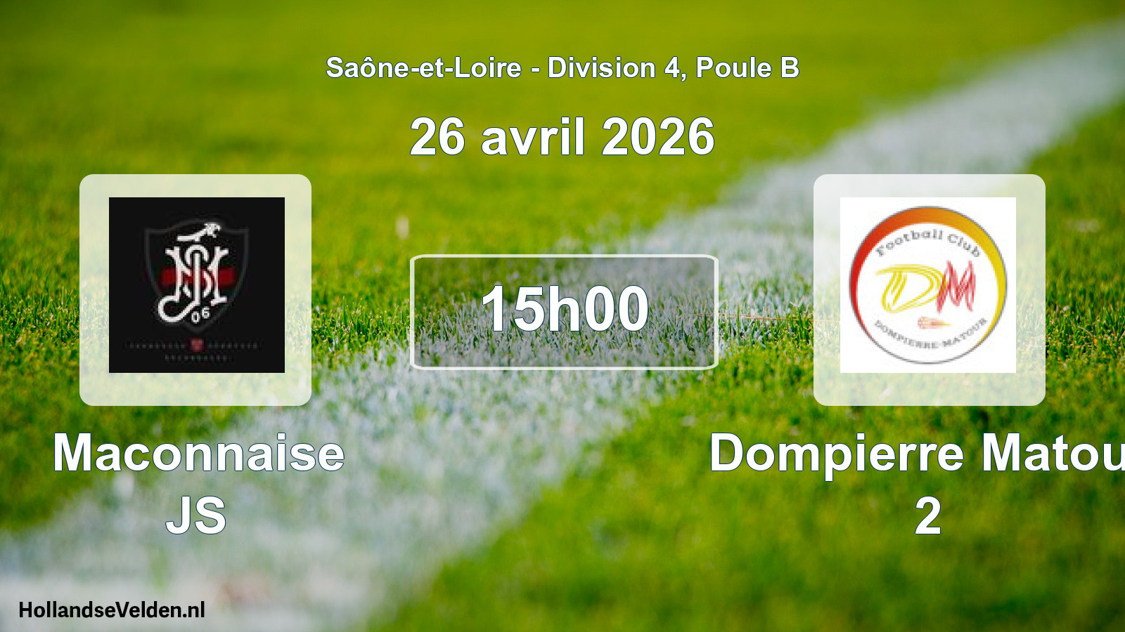 Match programmé: Maconnaise JS - Dompierre Matour 2 (26 avril 2026)
