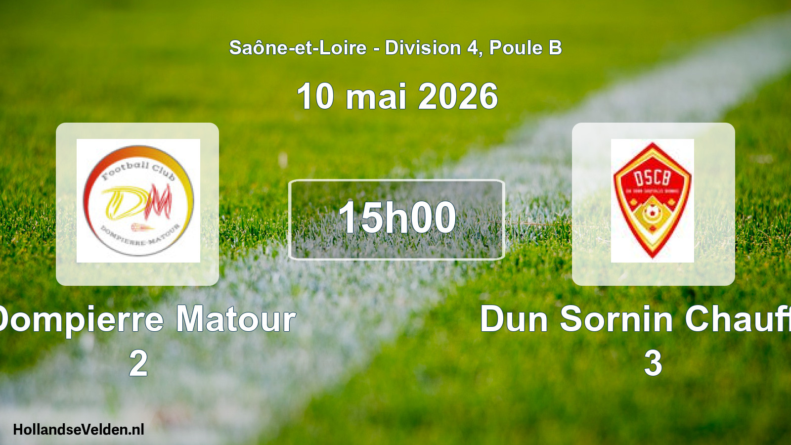 Match programmé: Dompierre Matour 2 - Dun Sornin Chauffai 3 (10 mai 2026)