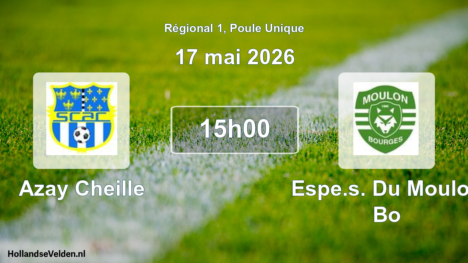 Geplande wedstrijd: Azay Cheille - Espe.s. Du Moulon Bo (17 mei 2026)