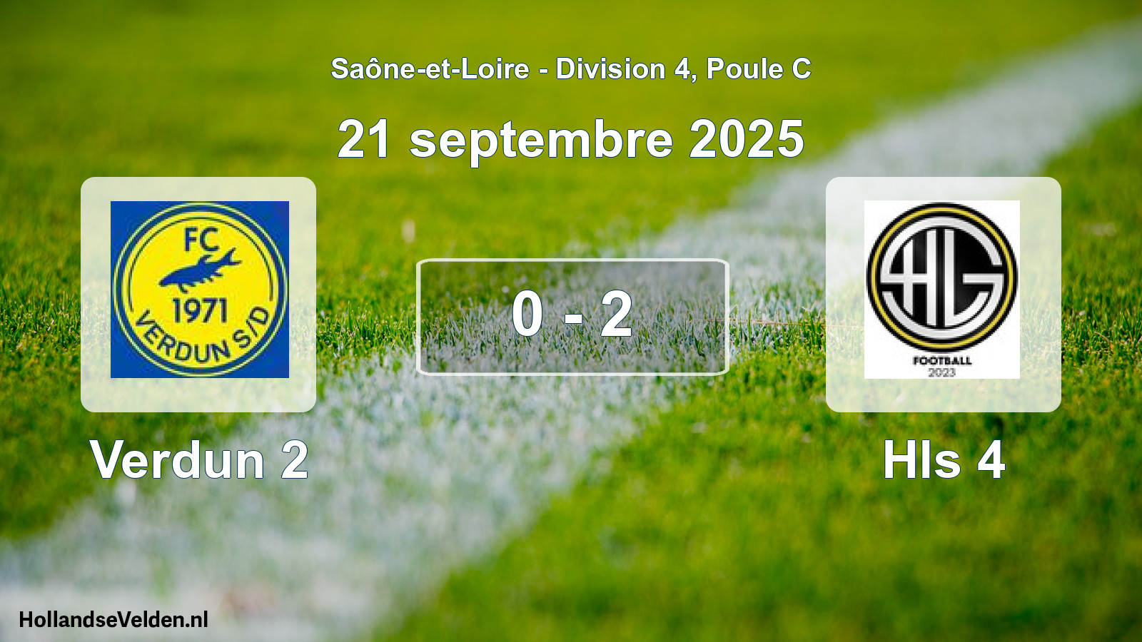 Match joué: Verdun 2 - Hls 4 0 - 2 (21 septembre 2025)
