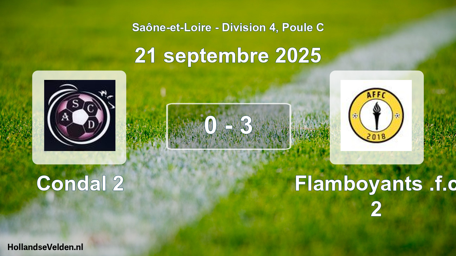 Match joué: Condal 2 - Flamboyants .f.c 2 0 - 3 (21 septembre 2025)