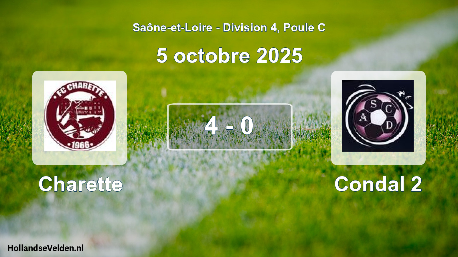 Match joué: Charette - Condal 2 4 - 0 (5 octobre 2025)
