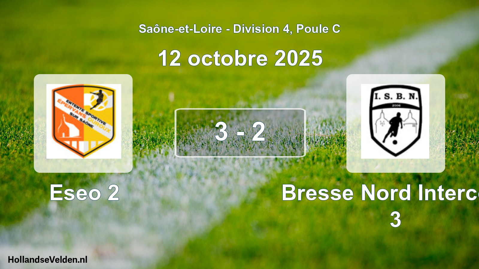 Match joué: Eseo 2 - Bresse Nord Intercom 3 3 - 2 (12 octobre 2025)