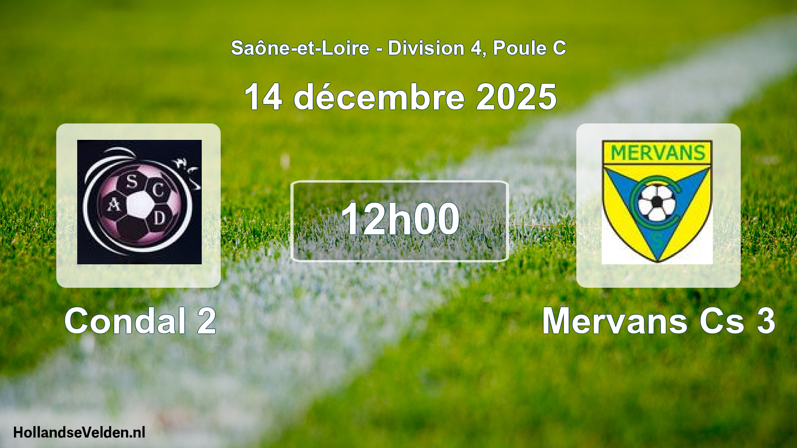 Match programmé: Condal 2 - Mervans Cs 3 (14 décembre 2025)