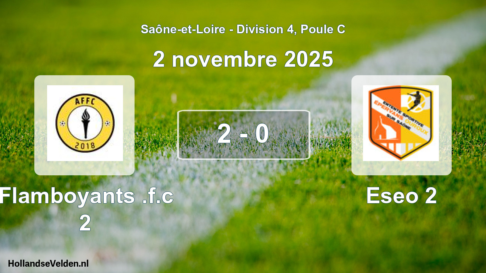 Total number of matches played: Flamboyants .f.c 2 - Eseo 2 2 - 0 (2 November 2025)