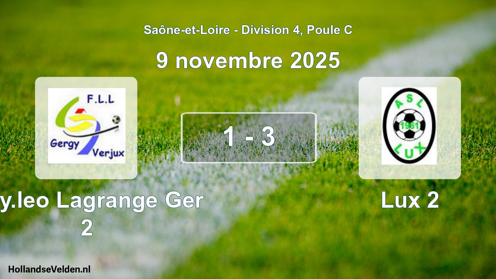 Total number of matches played: Foy.leo Lagrange Ger 2 - Lux 2 1 - 3 (9 November 2025)