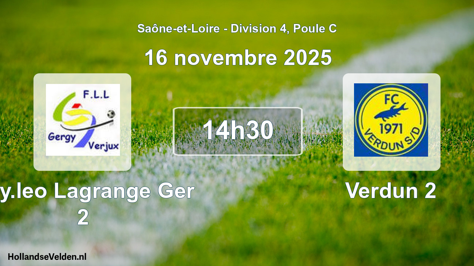 Match programmé: Foy.leo Lagrange Ger 2 - Verdun 2 (16 novembre 2025)