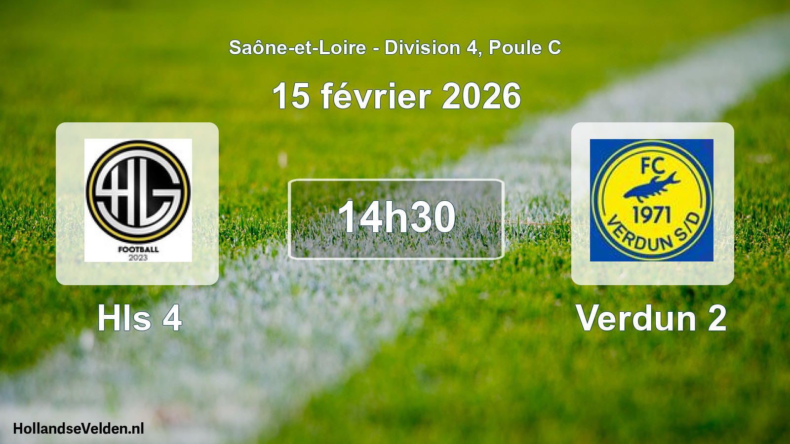 Match programmé: Hls 4 - Verdun 2 (15 février 2026)