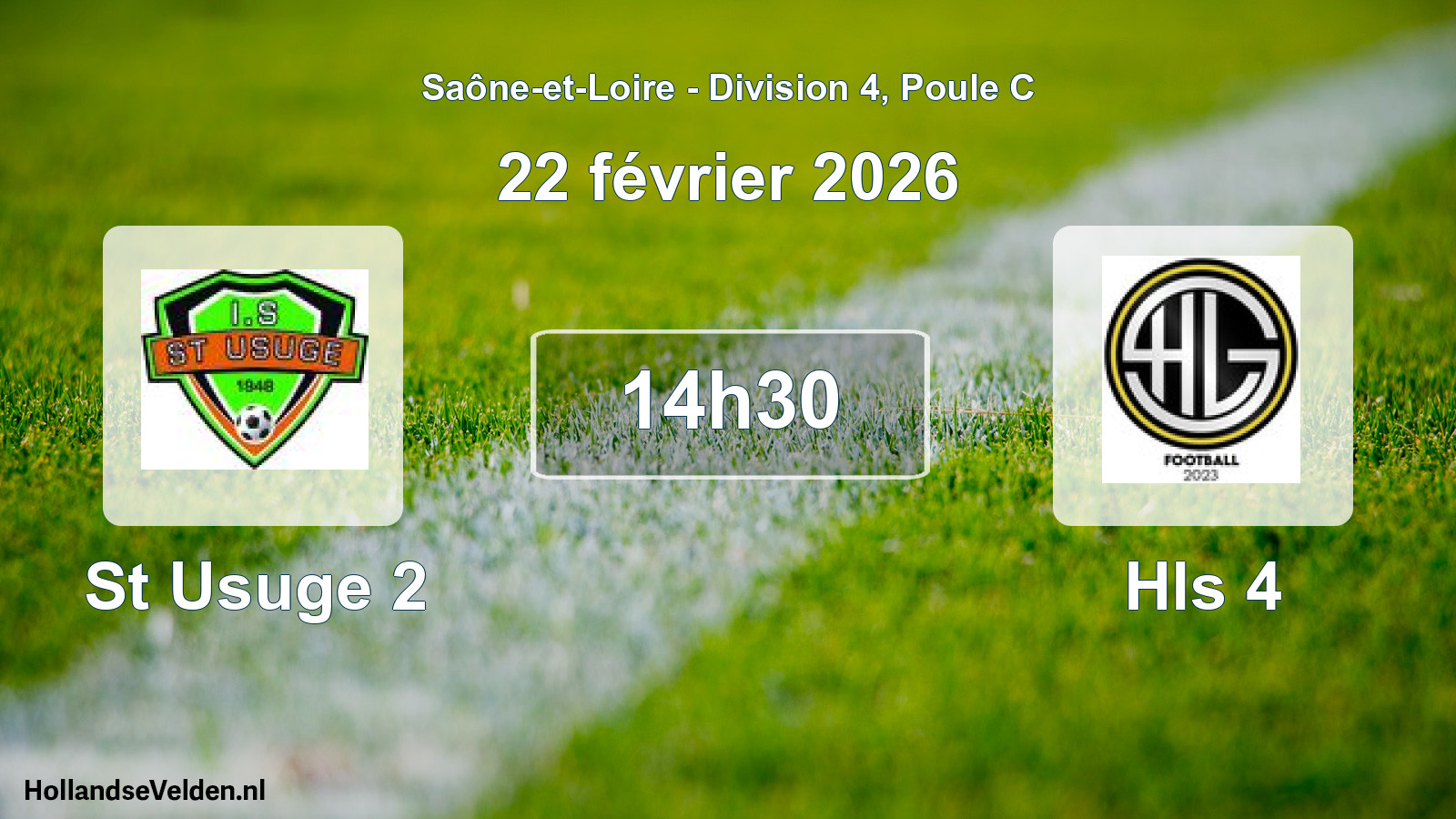 Scheduled Match: St Usuge 2 - Hls 4 (22 February 2026)