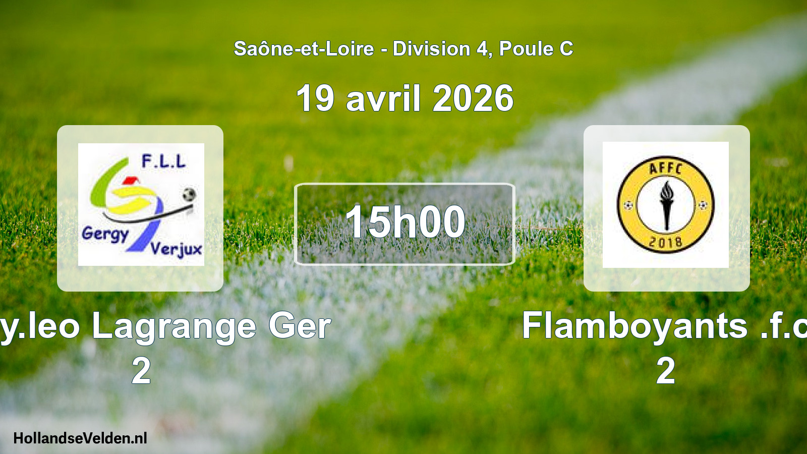 Geplande wedstrijd: Foy.leo Lagrange Ger 2 - Flamboyants .f.c 2 (19 april 2026)