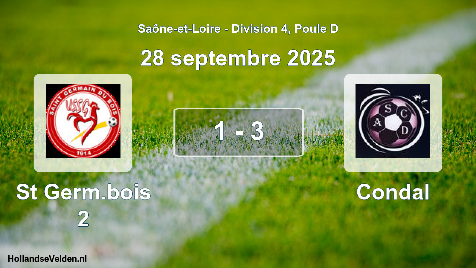Gespeelde wedstrijd: St Germ.bois 2 - Condal 1 - 3 (28 september 2025)