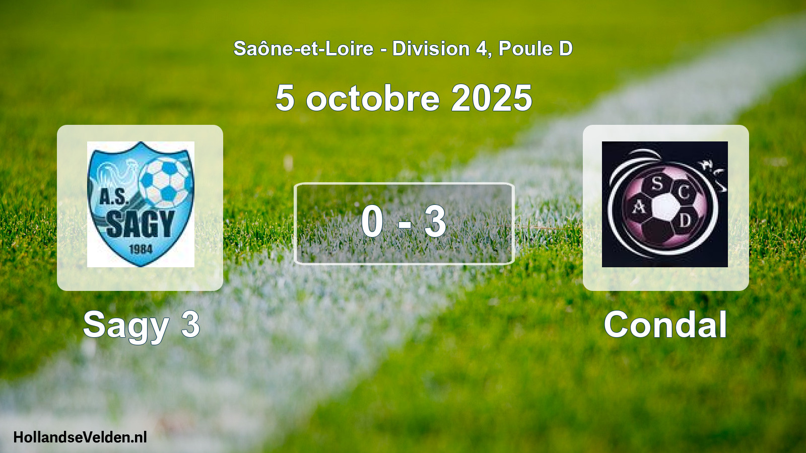 Match joué: Sagy 3 - Condal 0 - 3 (5 octobre 2025)