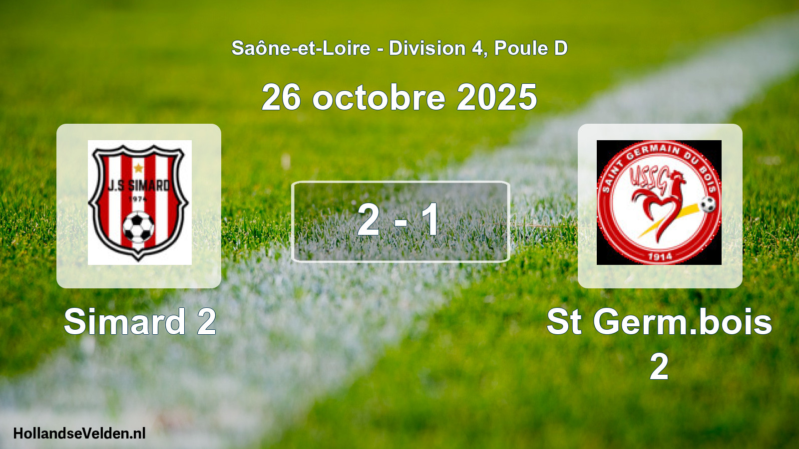 Match joué: Simard 2 - St Germ.bois 2 2 - 1 (26 octobre 2025)