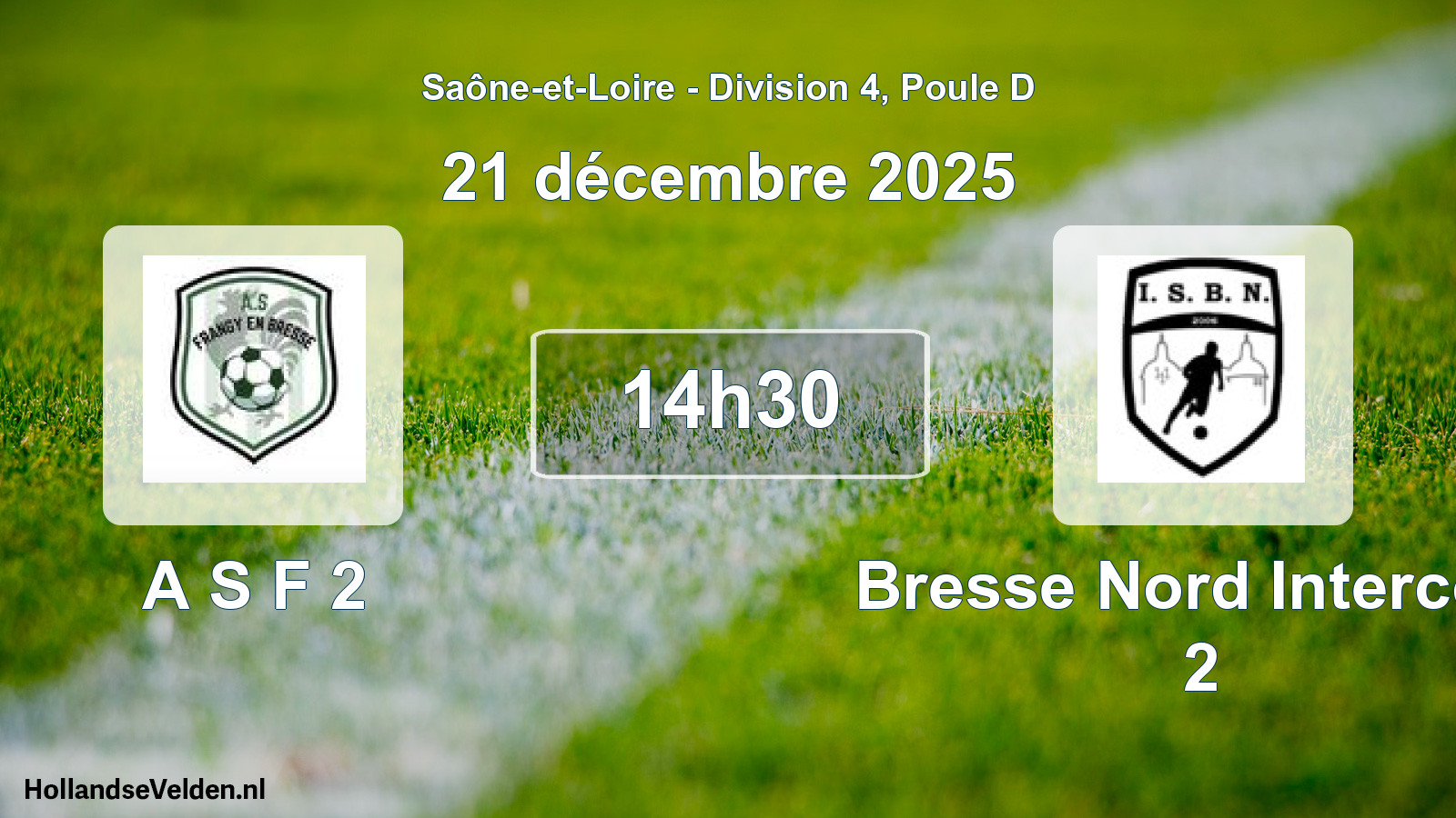 Match programmé: A S F 2 - Bresse Nord Intercom 2 (16 novembre 2025)
