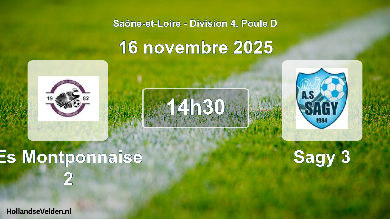 Match programmé: Es Montponnaise 2 - Sagy 3 (16 novembre 2025)