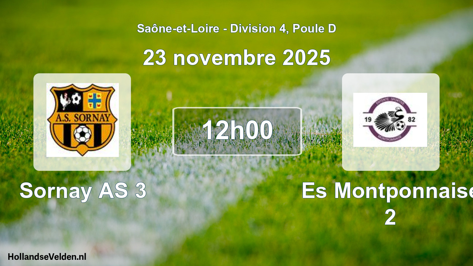Match programmé: Sornay AS 3 - Es Montponnaise 2 (23 novembre 2025)