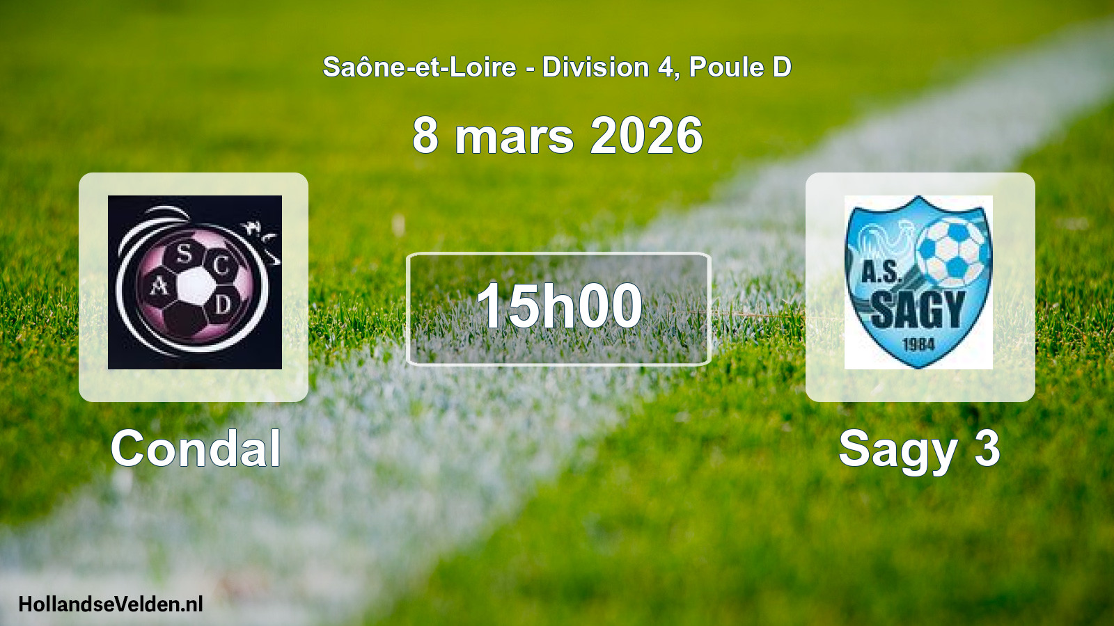 Match programmé: Condal - Sagy 3 (8 mars 2026)