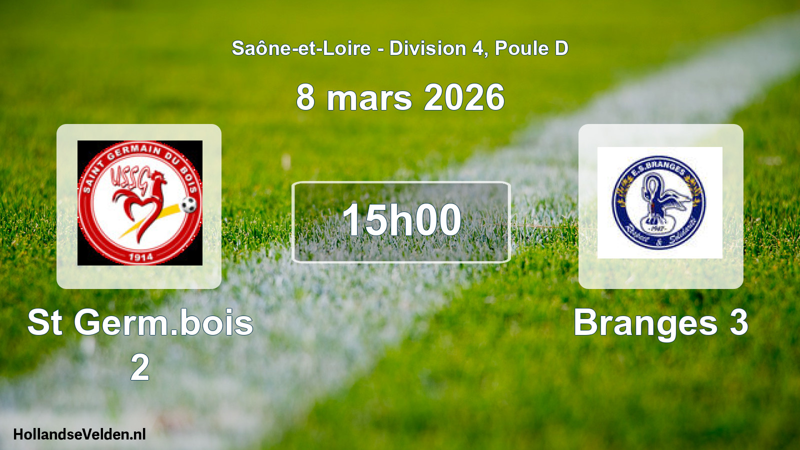 Match programmé: St Germ.bois 2 - Branges 3 (8 mars 2026)