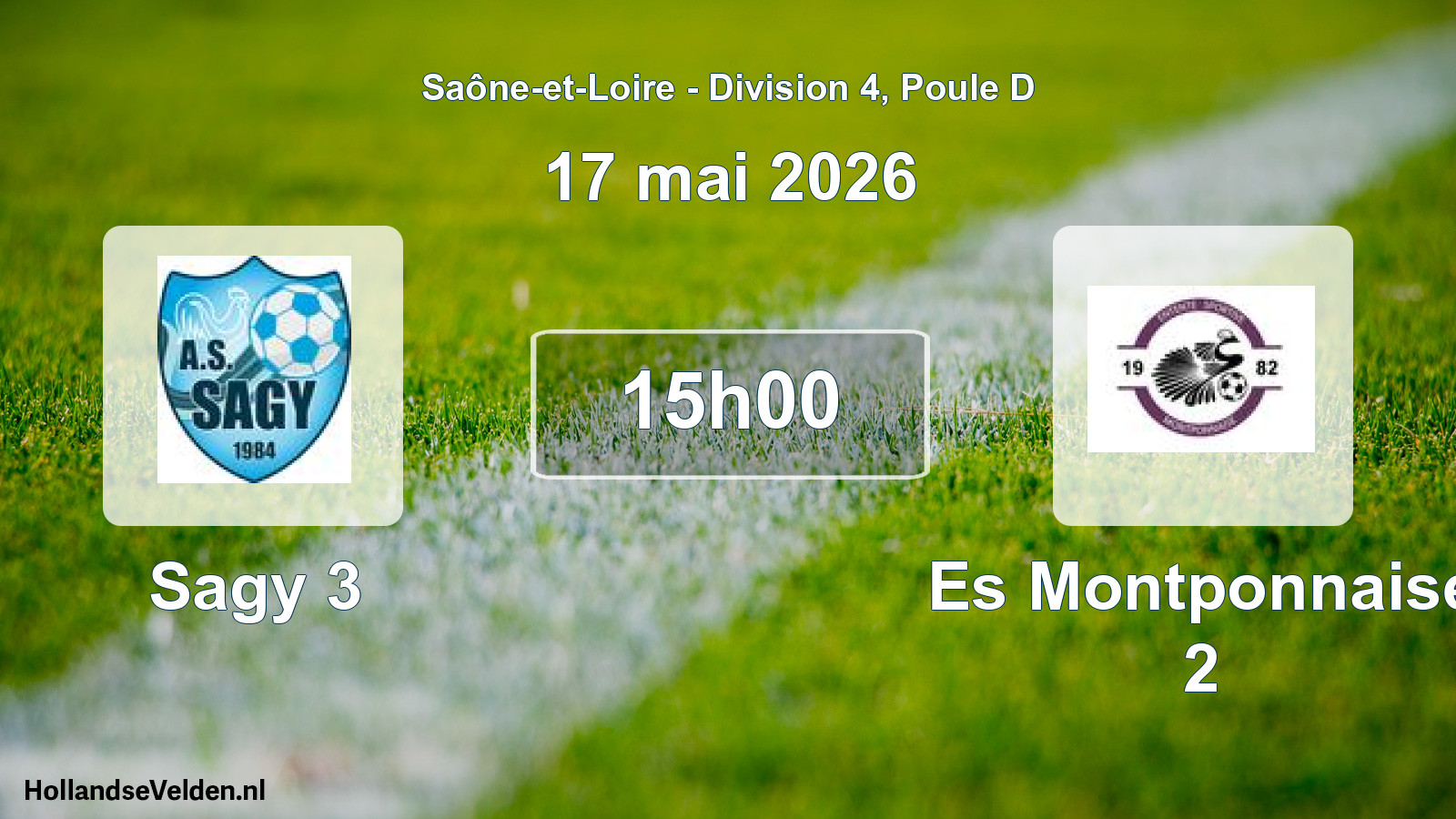 Match programmé: Sagy 3 - Es Montponnaise 2 (17 mai 2026)