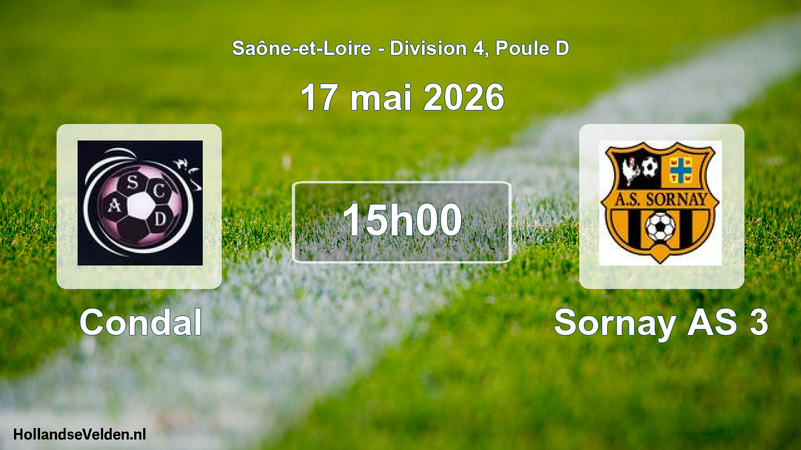 Match programmé: Condal - Sornay AS 3 (17 mai 2026)
