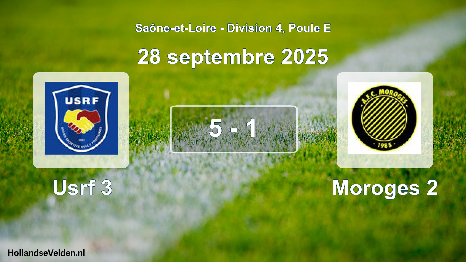 Match joué: Usrf 3 - Moroges 2 5 - 1 (28 septembre 2025)