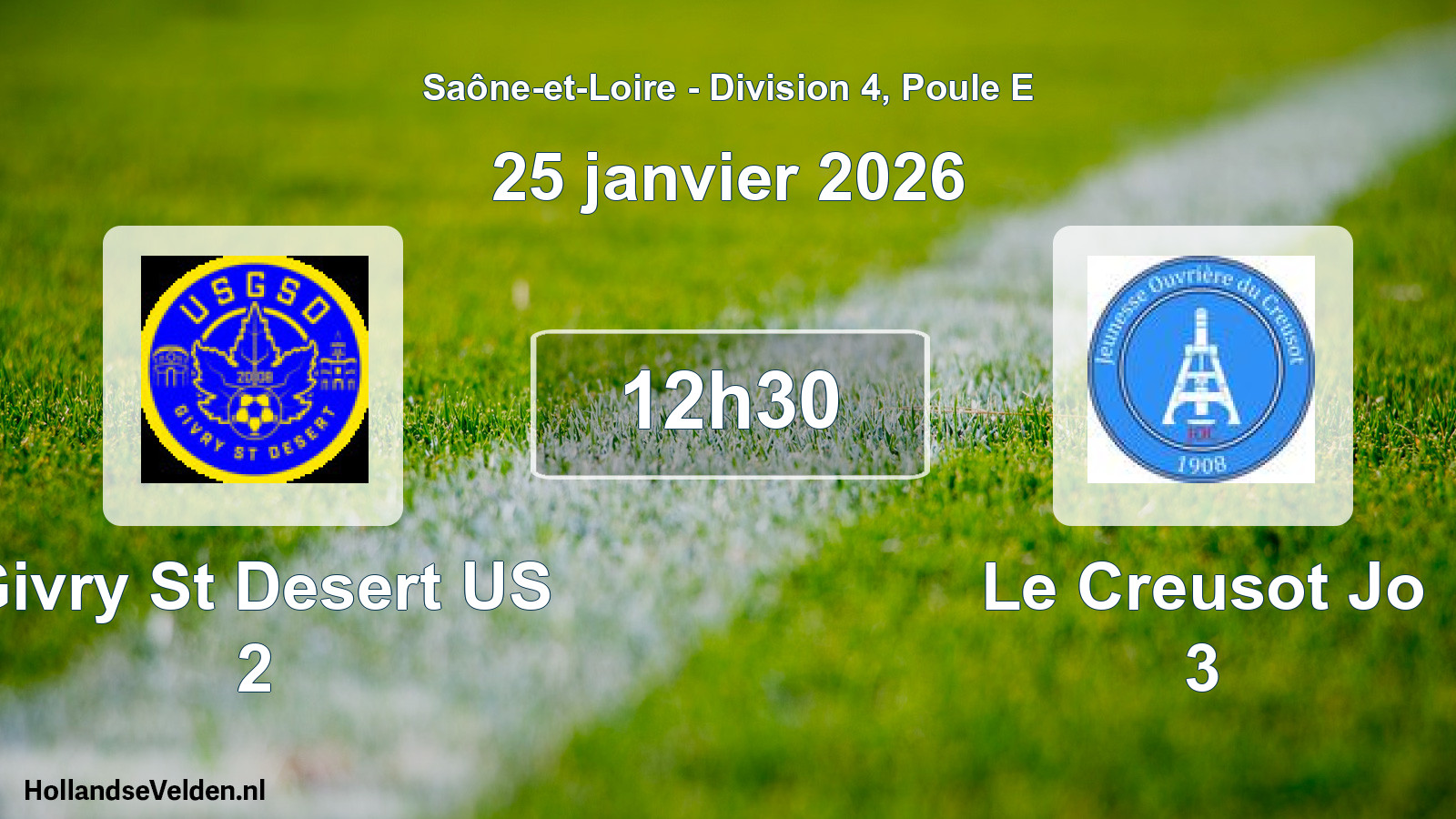 Scheduled Match: Givry St Desert US 2 - Le Creusot Jo 3 (25 January 2026)