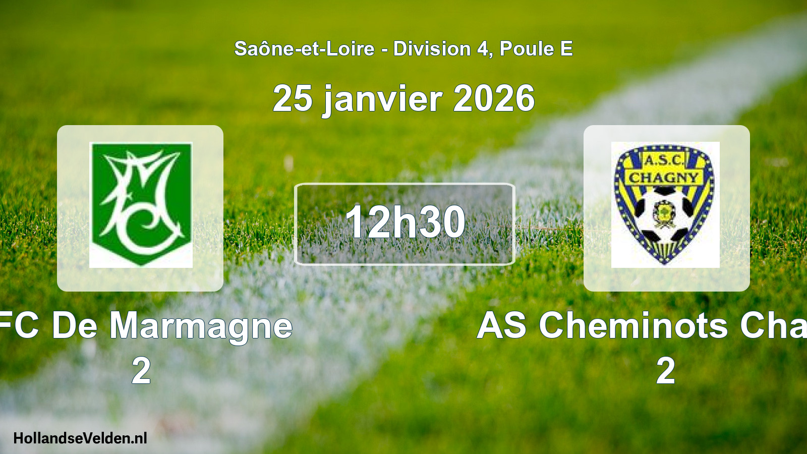 Geplande wedstrijd: FC De Marmagne 2 - AS Cheminots Chagn 2 (21 december 2025)