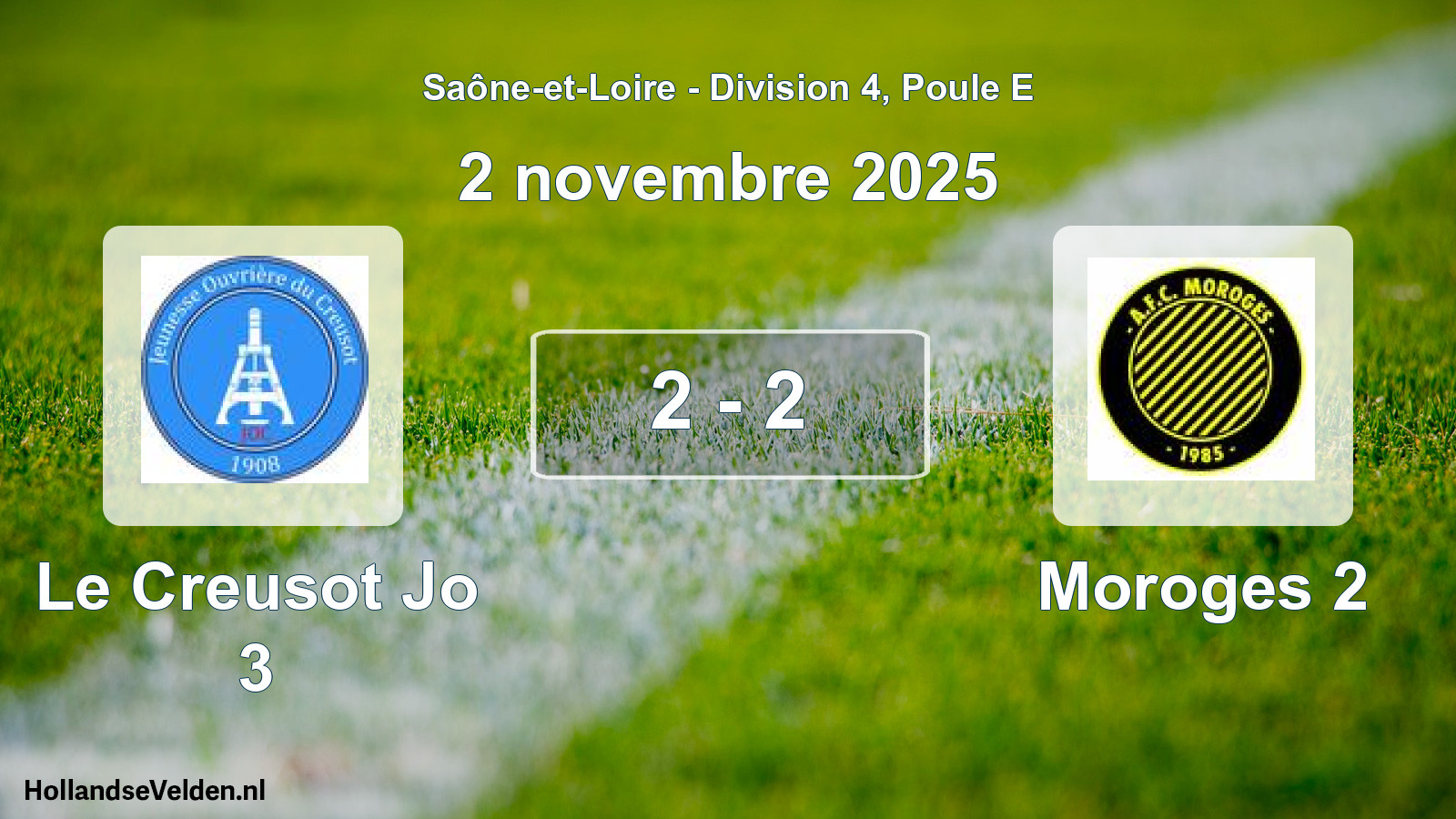 Match joué: Le Creusot Jo 3 - Moroges 2 2 - 2 (2 novembre 2025)