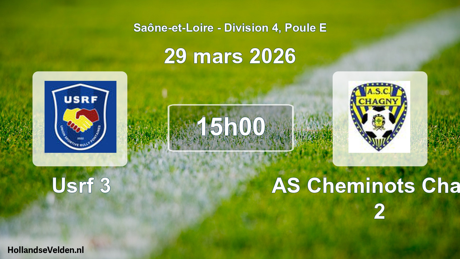 Scheduled Match: Usrf 3 - AS Cheminots Chagn 2 (29 March 2026)