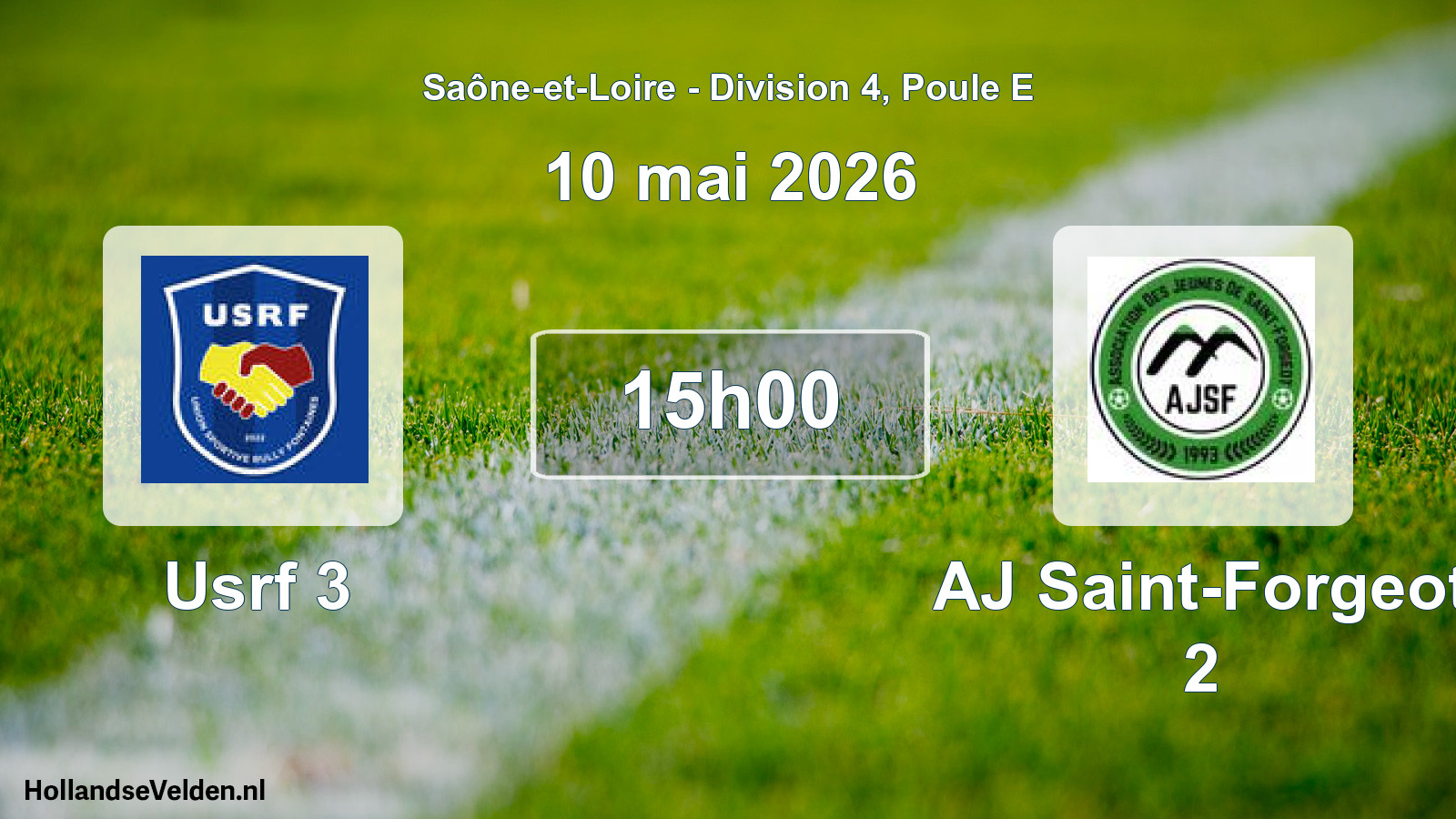 Match programmé: Usrf 3 - AJ Saint-Forgeot 2 (10 mai 2026)