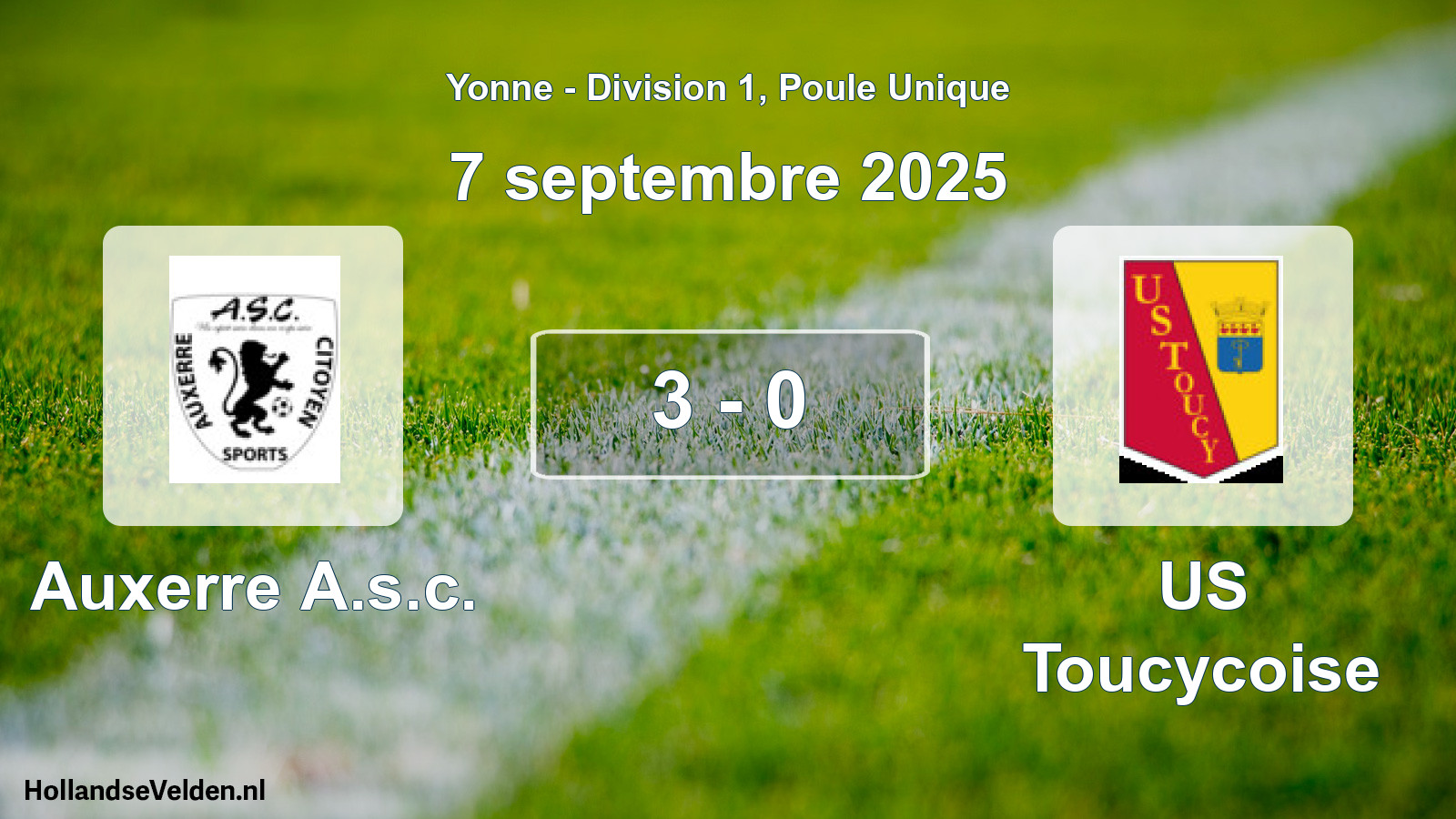 Match joué: Auxerre A.s.c. - US Toucycoise 3 - 0 (7 septembre 2025)